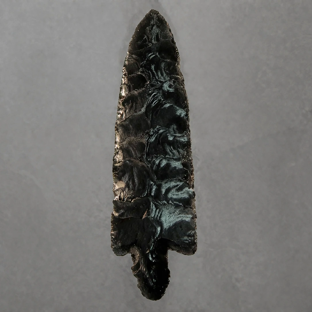 Ancient obsidian knife crafted from Araratian volcanic obsidian — a material with over one million years of human use