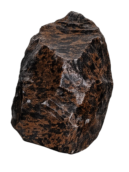 Brown Burl obsidian — warm amber and chestnut mineral patterning