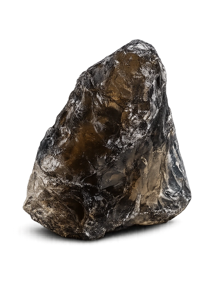 Semi-Translucent obsidian — dark in mass with luminous edge quality