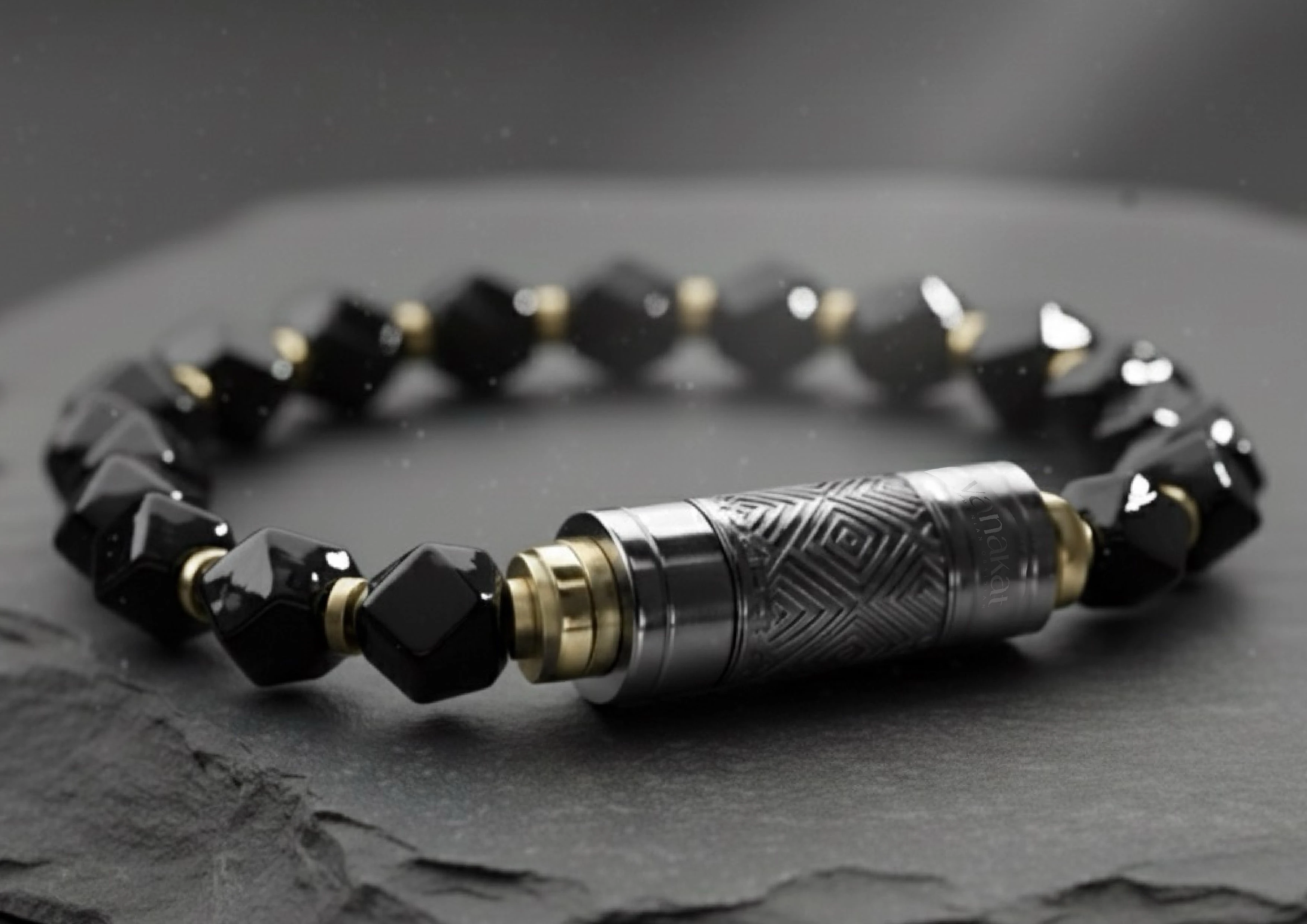 O-Punch Silver Edition – close angled view on textured stone, silver punch tool engraving detail