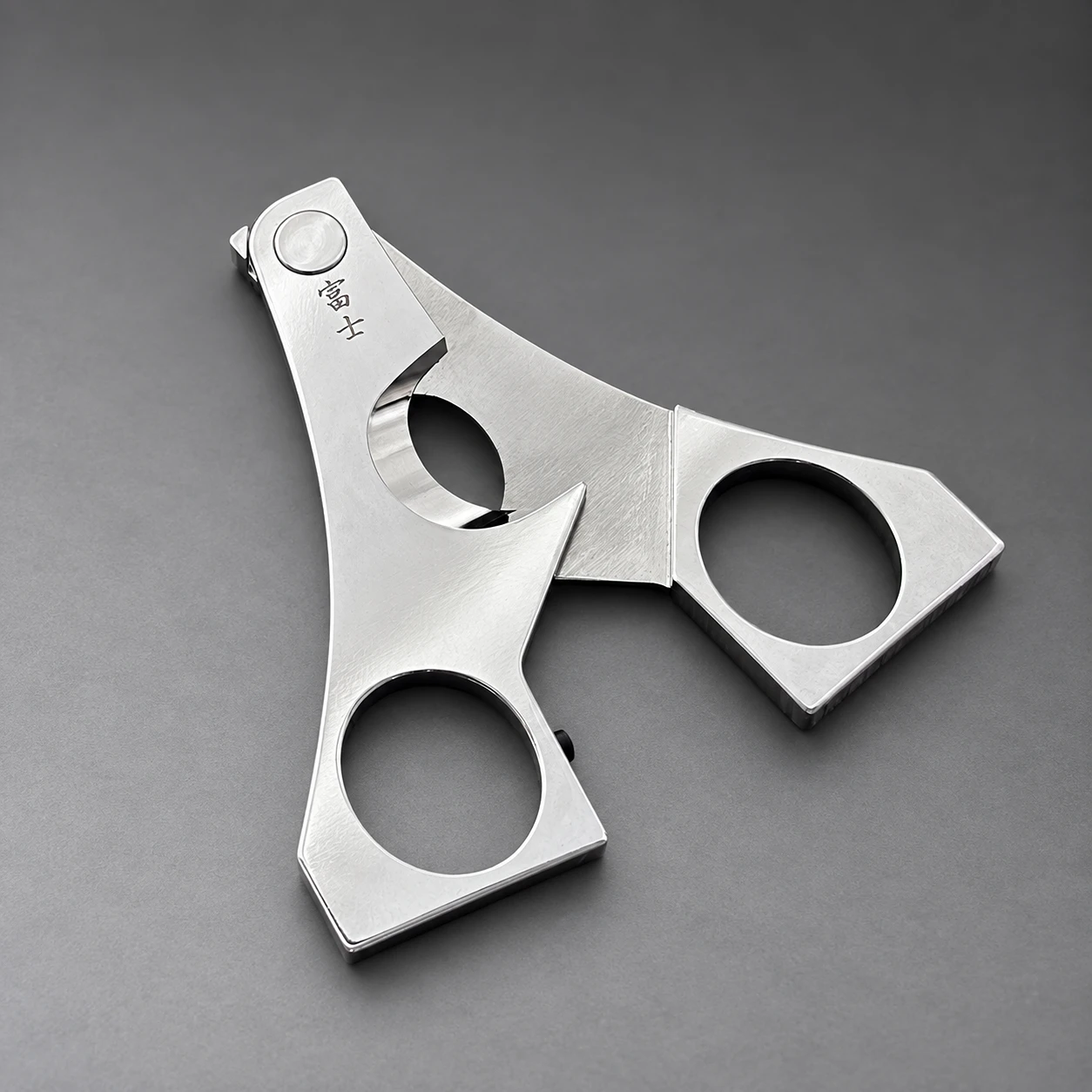 FUJI scissors – angled view, partially open, compact body and blade detail