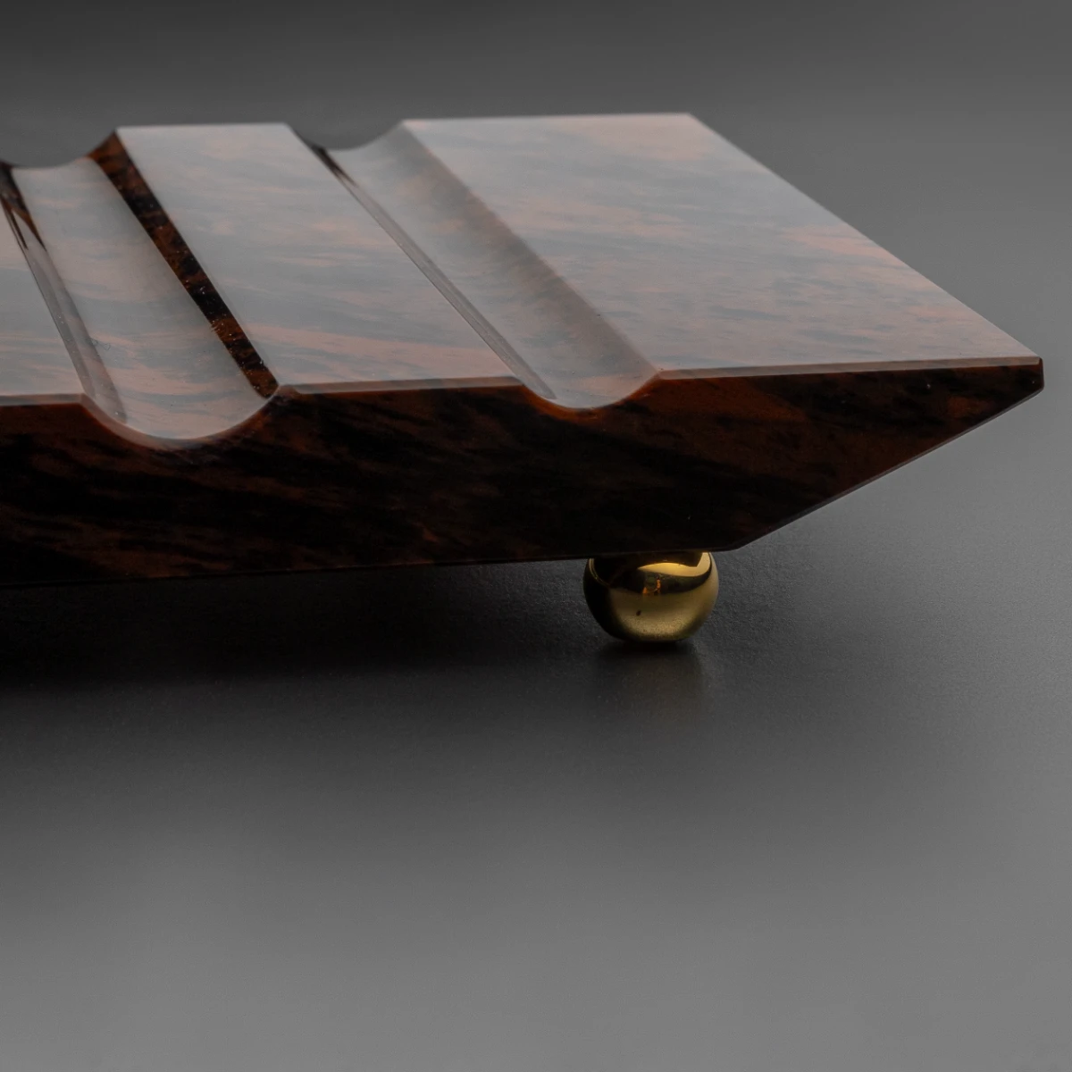 Board No. II — four rest channels in Brown Burl volcanic stone