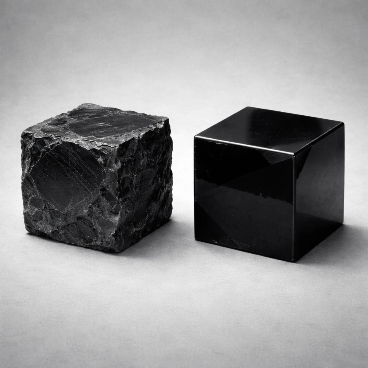 Rough and perfect Ashlars — Araratian volcanic obsidian decorative stones