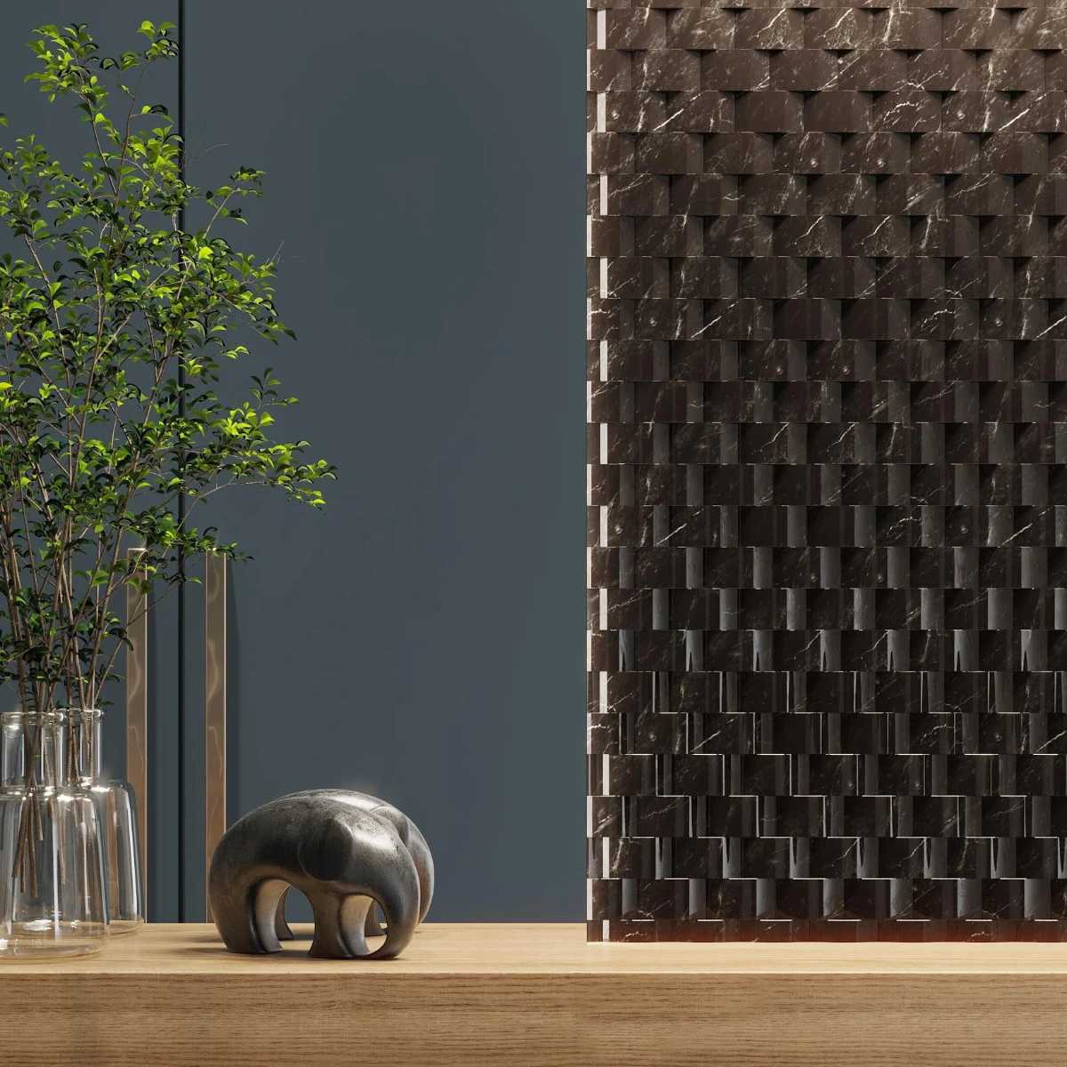 Obsidian wall decor — Araratian volcanic stone panel