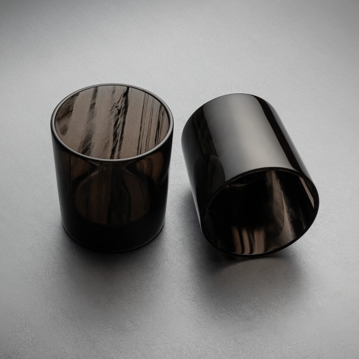 Obsidian whiskey tumbler — semi-translucent volcanic stone tumbler